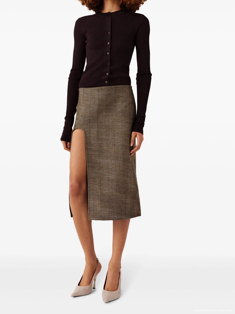 Cheap Women midi skirt Stella side-slit tweed McCartney 0717